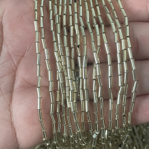 Gold Peacock Design Hand Beaded Fringe Cape - Picture 6 of 6